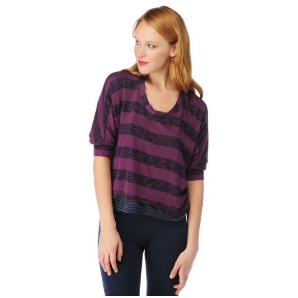 Splendid Womens Double Pullover Sweater S Striped Scoop Neck - Picture 8 of 8